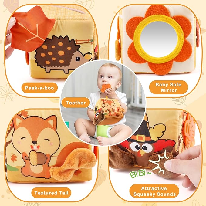 Thanksgiving Baby Toys 36+ Months Montessori Toys Baby Tissue Box Toy for Babies, Thanksgiving Gift for Boys Girls Autumn Thanksgiving Party Favor Thanksgiving Harvest Gifts