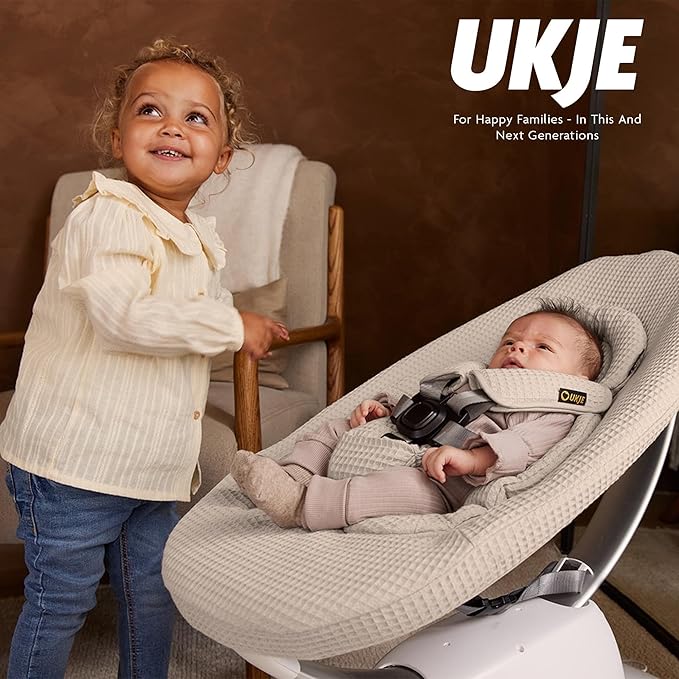 Ukje Swing Insert Rocker Cover Compatible with 4moms mamaRoo 4 and 5 and Rockaroo, Accessories with Reversible Design, Easy to Install, Handmade in Europe - Taupe
