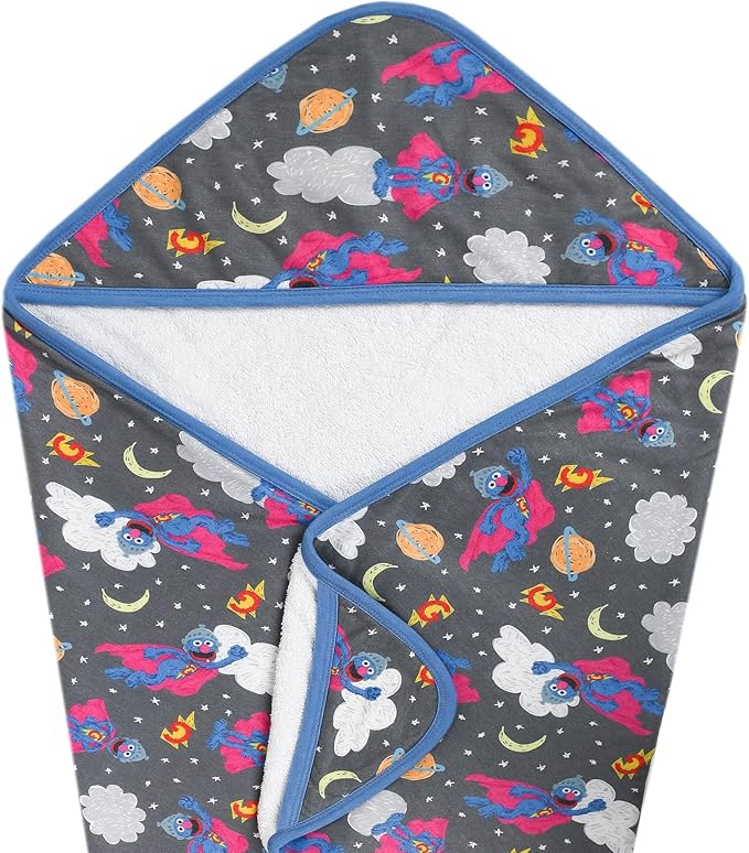 Copper Pearl Hooded Bath Towels Premium Knit/Terry Cloth Baby Towels with Hood, Pockets, and Cool Designs - Great to Gift and Make Bath Time Fun - Baby Bath Towel, Super Grover