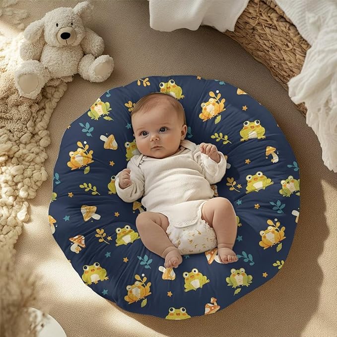 Newborn Lounger Cover, Removable Newborn Lounger Cover Waterproof Infant Lounger Cover Soft Lounger Slipcover Soft Infant Lounger Pillow for Boys Girls Mushroom