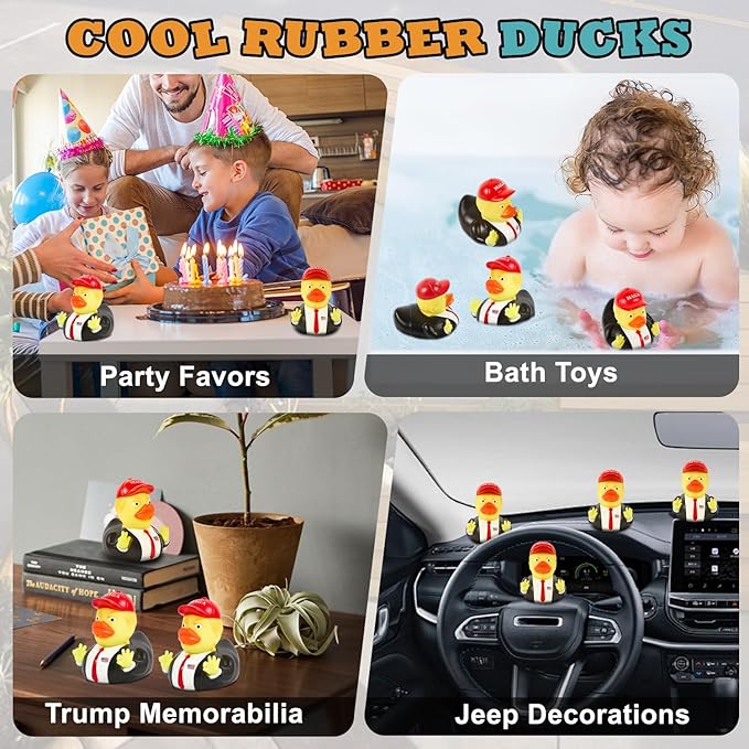 Baby Bath Toy Rubber Ducks, Squeak Ducking Funny Duckies Toy for Children Kids Baby Showers Bath Time Birthday Gifts Party Favors