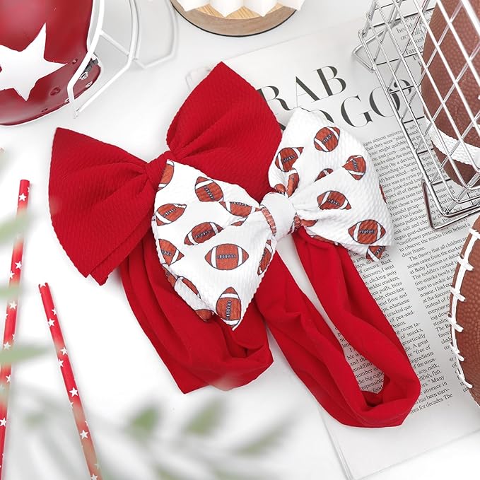 Baby Girl Football Outfit Sports Headbands for Girls Hair Bows Super Bowl Hair Accessories Newborn Toddler Headband Football Baby Clothes