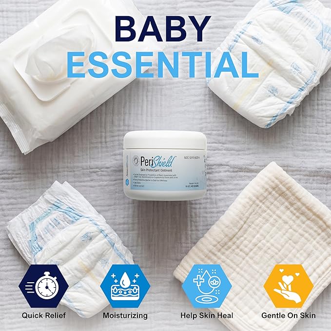 MED PRIDE Skin Protectant 16 oz Diaper Rash Ointment Zinc-Oxide Diaper Rash Cream For Babies With Vitamin A, D & E- Paraben-Free Healing Baby Butt Cream For Rash Treatment & Prevention