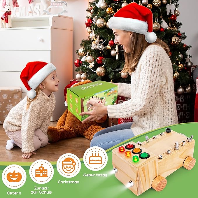 Montessori Schraubendreher Brett, Montessori Busy Board Spielzeug ab 2-6 Jahr, Montessori Activity Board Holzspielzeug Motorikspielzeug Lernspielzeug für Babys Kleinkinder Jungen Mädchen