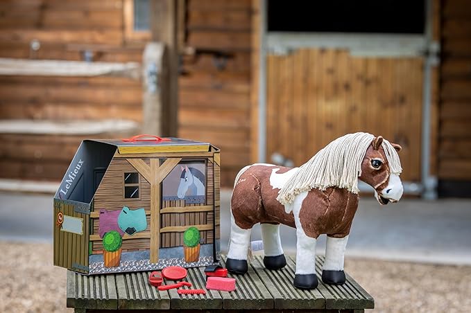 LeMieux Toy Pony Flash for Kids - Brown Skewbald - Soft Coat - Flexible - Pretend Play - Stuffed Animal Horse - Gift for Kids - Suitable for Ages 3 Years +