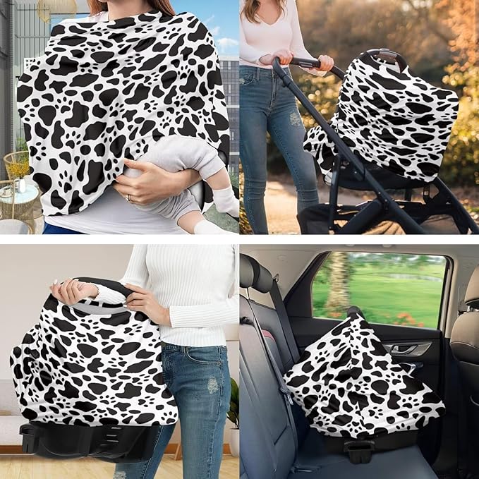 Cow Basket Covers Nursing Pillow Cover for Baby Classic Multi - use Baby Essentials Breathable Washable Stain Resistant and Scratch Resistant