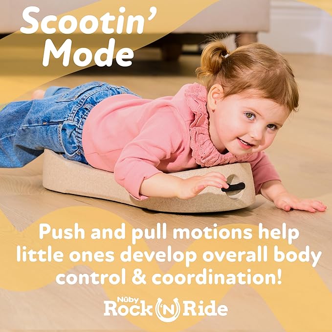 Nuby Rock 'N Ride Rocking Horse for Kids - Ride, Rock & Scoot Toy for Indoor & Outdoor Play - Balance & Coordination Development Toy - Ages 12+ Months - Blue Horse