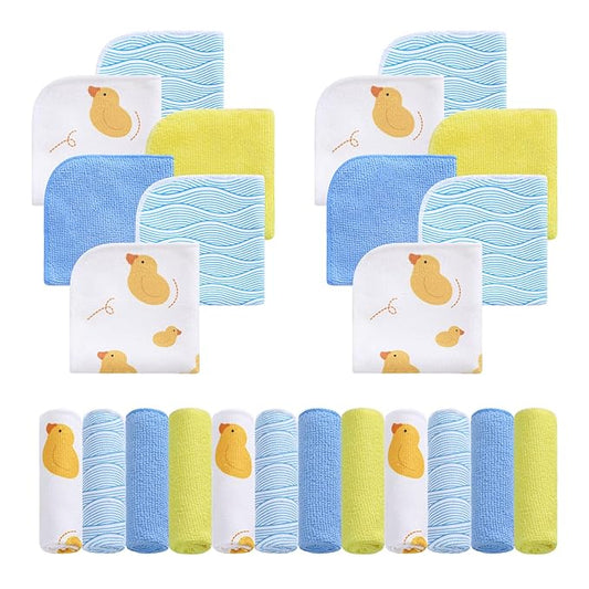 Viviland Baby Washcloths 24 Pack, Toddler Wash Cloths for Bath, Super Soft & Absorbent Bath Towel for Newborn and Infants, Baby Towels Care for Baby's Sensitive Skin