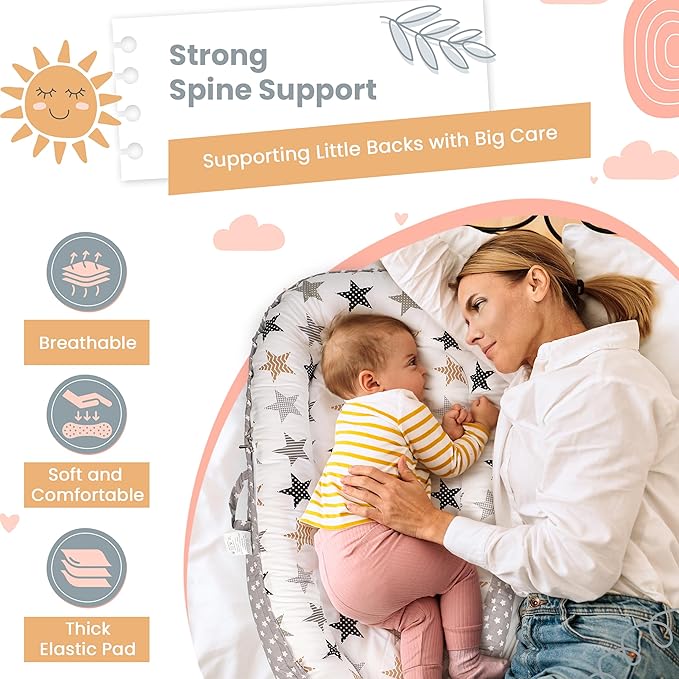Baby Lounger - Breathable & Soft Baby Lounger for Newborn 0-24 Months, Soft Portable Baby Lounger Pillow, Newborn Babies Essentials, Snuggle Lounger Me