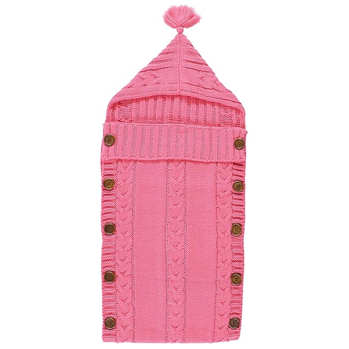 Hudson Baby Unisex Baby Knitted Baby Lounge Stroller Wrap Sack, Azalea Pink, One Size