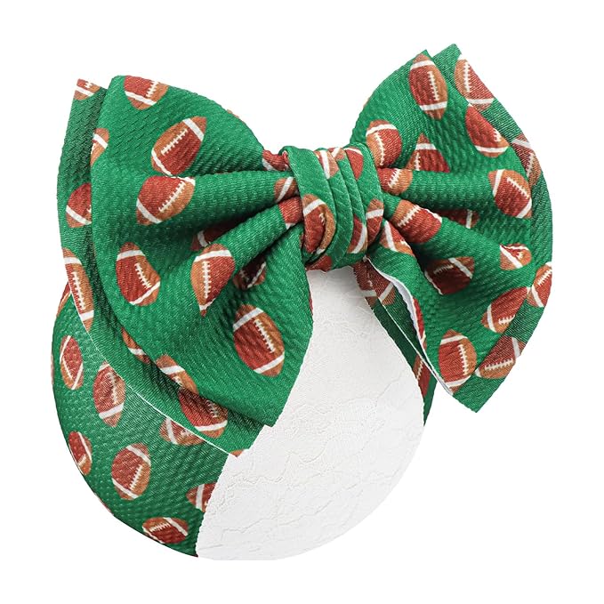 YanJie 7'' Football Baby Clothes Girl Headbands Hair Bows Super Bowl Hair Accessories for Newborn Infant Babies Baby Girl Football Outfit