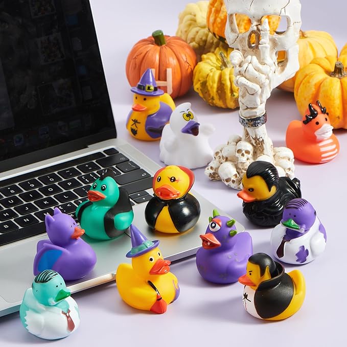 JOYIN 36 Pcs Halloween Ducks Bath Toys, Rubber Ducks Bulk for Halloween Party Favors, Mini Duckies Baby Bathtub Toys for Trick or Treating Goodie Bag Fillers, Classroom Prizes