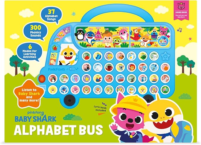 Pinkfong Baby Shark ABC Alphabet Bus & Sing-Alongs 10-Button Sound Book Bundle | Baby Shark Toys & Books | Interactive Learning Toys for Toddlers 1–3 | Educational Gifts for Boys & Girls