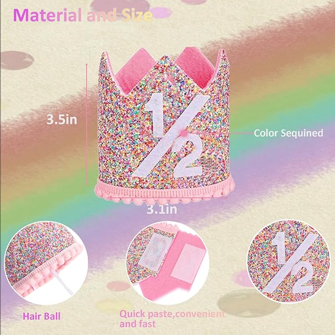 Boy Girl Birthday Crown, Prince Princess Birthday Hat Headband Tiara Crown Cake Photo Prop Party Decorations