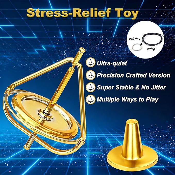 Gyroscope,Anti-Gravity Spinner Toys,Long-Lasting Spin,Physics Toys,Precision Gyroscope,Metal Anti-Gravity Spinning Top Balance Toy,Educational Gift, Premium Fidget Toy