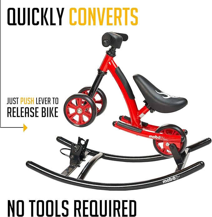 Mobo Cruiser Wobo Rocking Horse Ride On & Baby Balance Bike Red Fits inseams 12-20 inches