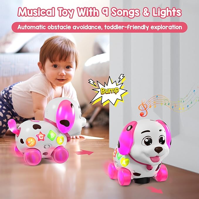 Musical Bilingual Puppy Toys for 1 Year Old Girl Gifts, First 1st Birthday Girl Gifts for 1 Year Old Toy, Learning Educational Baby Toy 6-12-18 Months