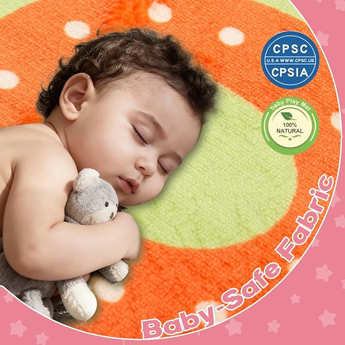 RONGFA Baby Play Mat for Floor,1.3" Thick Elasti-Foam Playpen Mat for Tummy Time, Easy Care with Non-Slip Cushioned for Infant,Kids and Toddler Crawling