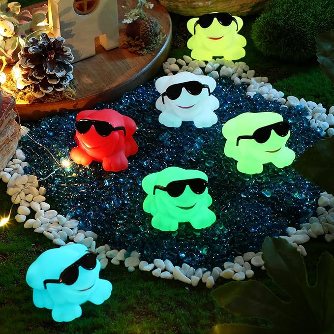 Halloscume 36 Pack Spring Rubber Frogs Bulk Squeak and Floating Rubber Bath Toy Glow in the Dark Mini Floating Frogs for Baby Shower Birthday Party Favors Classroom Exchange Gifts Prizes, Colorful