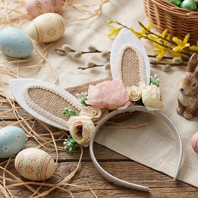 Children Easter Bunny Ears Headband Long Ear Hairband for Baby Girls Infant Toddlers Kids