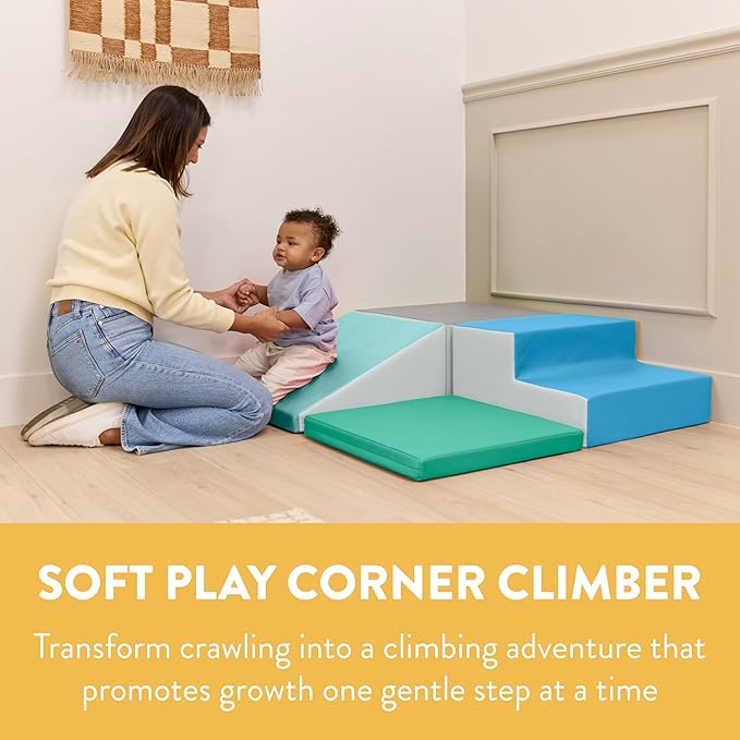 Little Haven Step & Slide Corner Climber, Indoor Playset, Contemporary, 4-Piece
