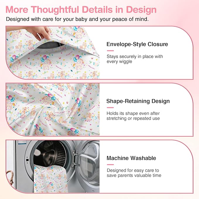 Baby Lounger Cover 2 Pack - Silky Soft Bamboo Viscose Infant Lounger Cover, Breathable & Moisture-Wicking Newborn Lounger Slipcover for Baby Boys Girls, Fits Azopesy& Most Loungers, Pink