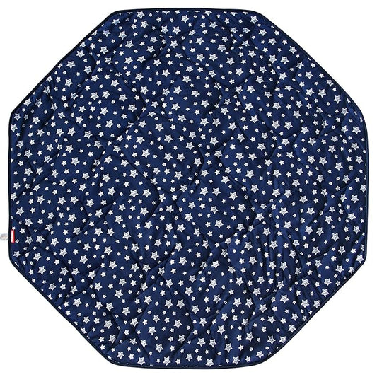 Playpen Mat 8 Panel Navy Fits for Regalo My Play Deluxe Extra Large Portable Play Yard, Non Slip Baby Octagon Playpen Mattress Pad, Navy Star Print Playard Pad