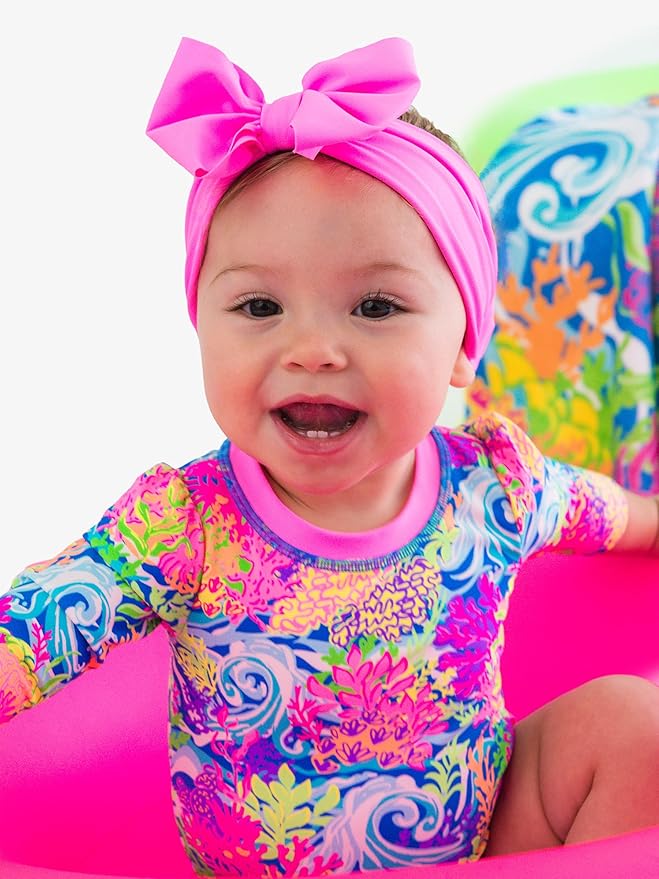 RuffleButts® Girls Swim Bow Headband