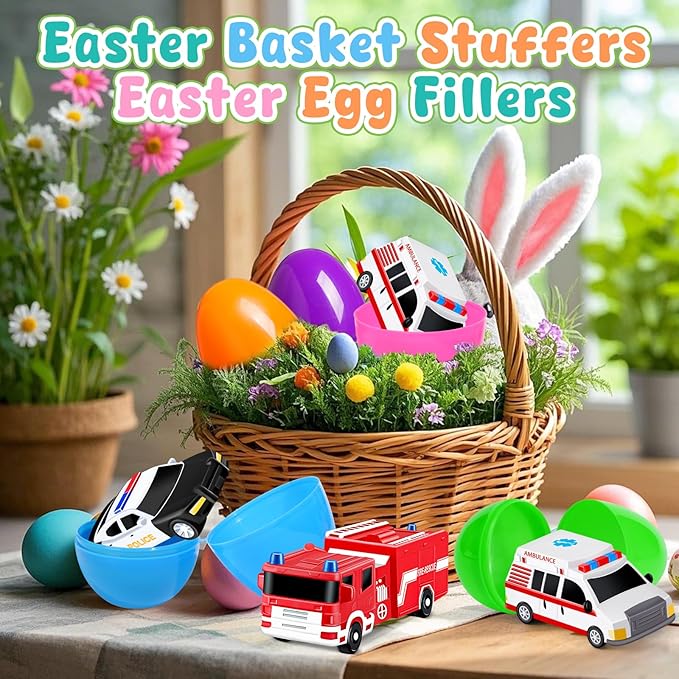 Bath Toys for Kids Ages 1-3-5, Car No Hole Bath Toys Toddlers 2-4, Baby Toddler Easter Egg Fillers Easter Basket Stuffers Baby Shower Pool Toys Bathtub Water Toys Basket Fillers Boy Pretend Playset