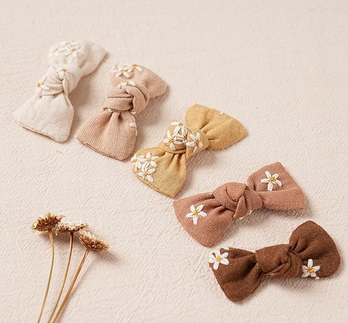 Fancy Clouds Baby Girl Bows Headbands,10 pcs Stretchy Soft Nylon Hairbands Hair Bows for Newborns, Infants, Toddlers - Handmade Baby Hair Accessories for Girls