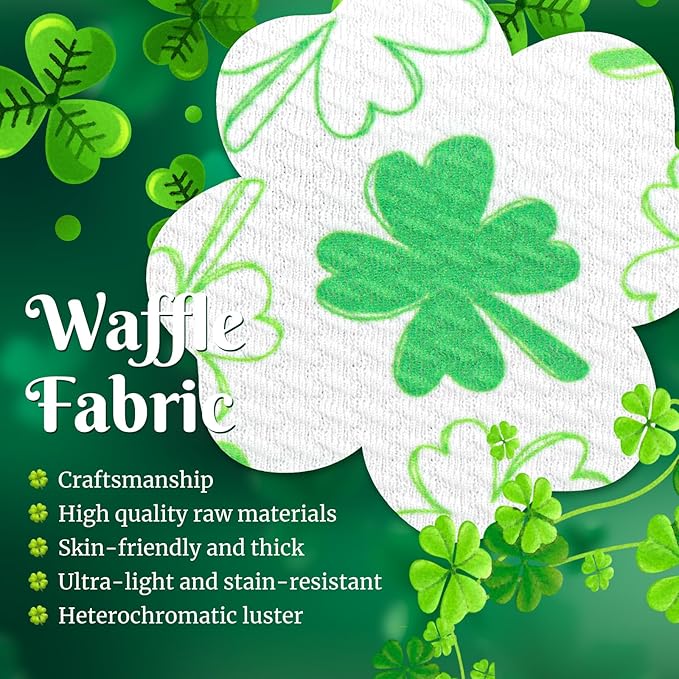 6” Large St Patricks Baby Bows Shamrock Clover Headbands Hairband Green Nylon Bows for Newborn Girls Infants Toddlers St Patricks Day Hair Accessories