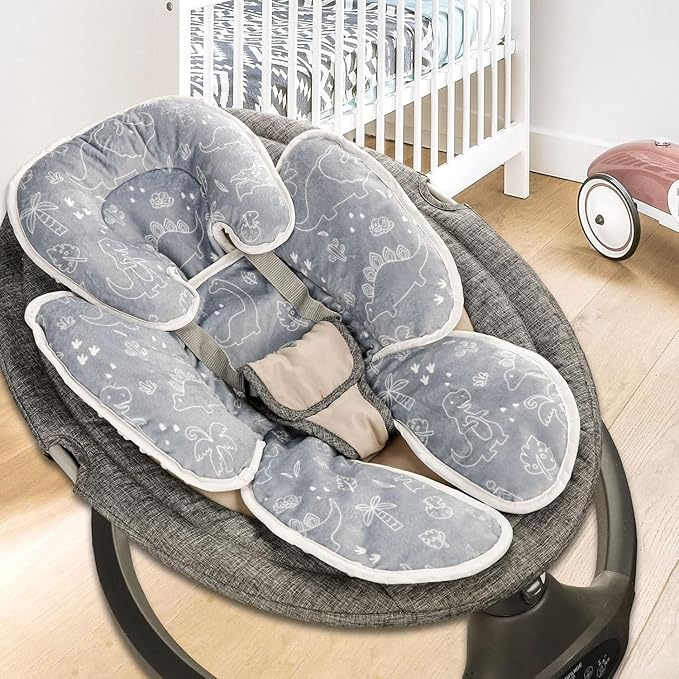 DILIMI Baby Car Seat Head and Body Support, 2-in-1 Infant Car Seat Insert, Soft Cushion for Car Seat, Stroller, Bouncers, Dinosaur