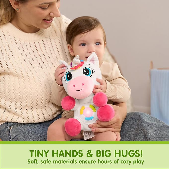 JOYIN Musical Unicorn Plush Baby Toy, Stuffed Animal with Music & Light, Baby Musical Soft Plush Toys for Infant Babies, Easter Birthday Gifts for Boys and Girls 6+ Months