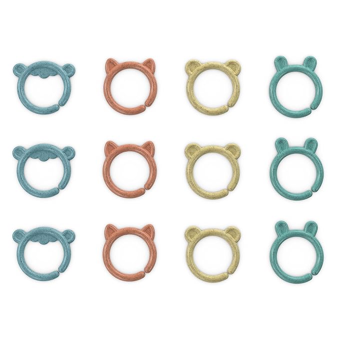 Ingenuity Sheppy's Squad Toy Links for Newborn and Up, 12 Links, Plant-Based and BPA-Free Materials, Multi-Texture