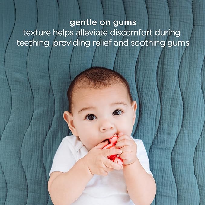 Ubbi Joinibble Teether for Babies, Food-Grade Platinum Silicone, Soothes Teething and Massages Gums, BPA and PVC-Free, 5 Pack