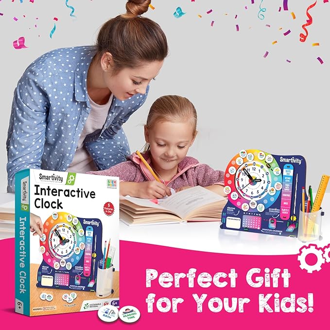 Smartivity DIY Interactive Clock with Stationary Organiser for Kids Ages 8-14 | Features an Infinity Calendar | Birthday Gift for Boys&Girls | STEM Educational Toy for 8,9,10,11,12,13,14 Years