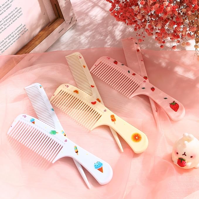 Toddler Comb Set,Small Cute Hair Comb,2 Piece Mini Hair Comb Set For Baby Girls Boys Kid (Yellow Orange)