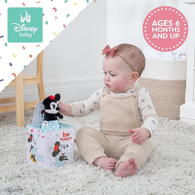 Kids Preferred Disney Baby Minnie Mouse Toy Jack in The Box for Toddlers 1-3, Disney Minnie Mouse Toys for Girls Musical Toys for Toddlers 1-3