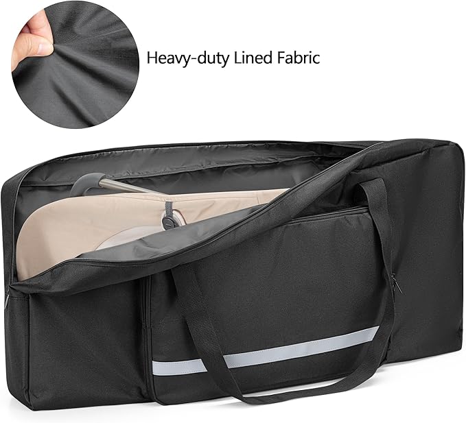 GRAOSO Baby Bouncer Transport Bag, Bouncer Carrier Compatible with Baby Bjorn Bouncer Balance Soft and Bouncer Bliss, Double Zipped Travel bag with shoulder Pad, Black