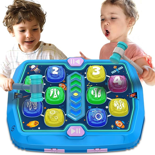Whack Game Mole for Toddlers, Toys for 3 4 5 6 Year Old Boys Girls, Interactive Pounding Toys for Age 3-5, 3 Modes, 2 Hammers, Sound & Light, Birthday Xmas Gifts for Boys Girls Kids Age 3 4 5 6 7 8+
