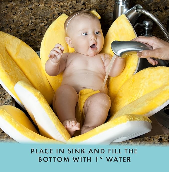 Blooming Bath Baby Bath Seat - Baby Tubs for Newborn Infants to Toddler 0 to 6 Months and Up - Baby Essentials Must Haves - The Original Washer-Safe Flower Seat (Original, Canary Yellow)