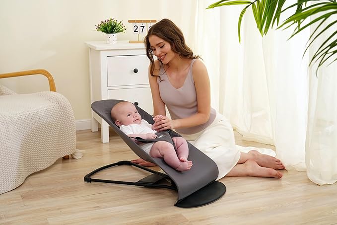 Fabric seat for Bouncer Belltop Compatible with BabyBjörn Bouncer: Soft & Bliss. Cover for Baby Bouncer (seat): Hypoallergenic & Breathable. Seat for Baby Swing: Ergonomic (Grey)