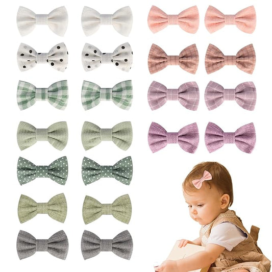 JESSCAT 22 Pcs Hair Clips for Girls with Bows Flower, Fully Lined Alligator Clips and Barrettes, Fabric Handmade Barrettes Hair Accessories for Girls Baby Infants Toddler Kids