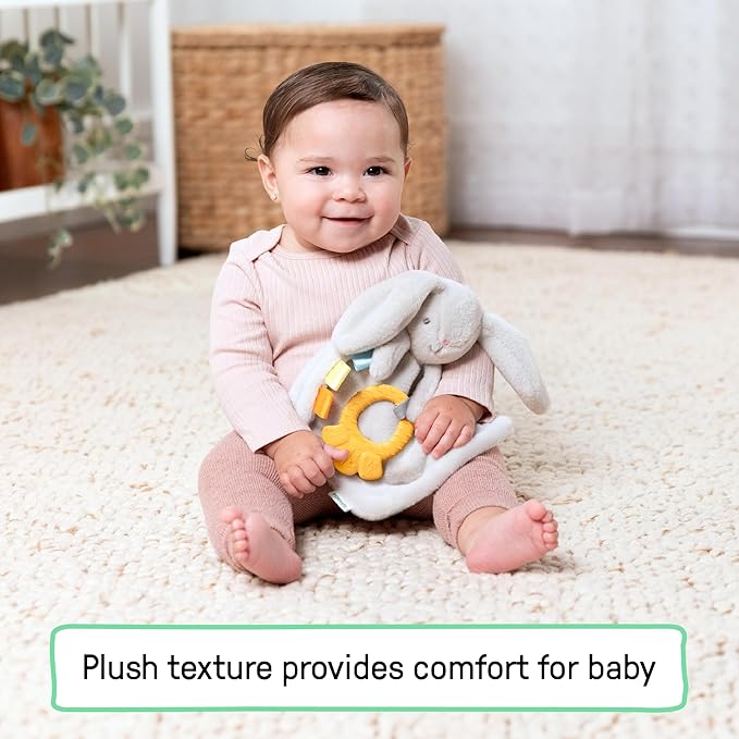 Ingenuity Cozy Sylvi Plush Lovey Baby Teether - Soothe Gums - Self Soothing - Plush Bunny - Ages 0M+ (Pack of 2)