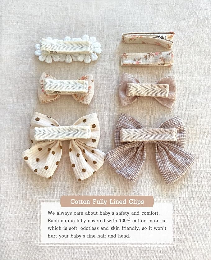 Cherssy Floral Hair Bow Clips for Little Girls, 20 Pack Flower Fully Lined Alligator Clips and Snap Hairpins Set, Handmade Hair Accessories for Baby Toddler Kid School Age Girls Gifts