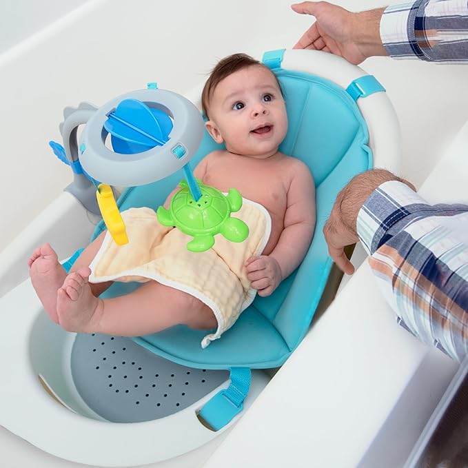 Ingenuity Gentle Support Multi-Stage Tub With Toys, Newborn to Toddler, Adjustable Full Coverage Sling, Supportive Seat, 0M+