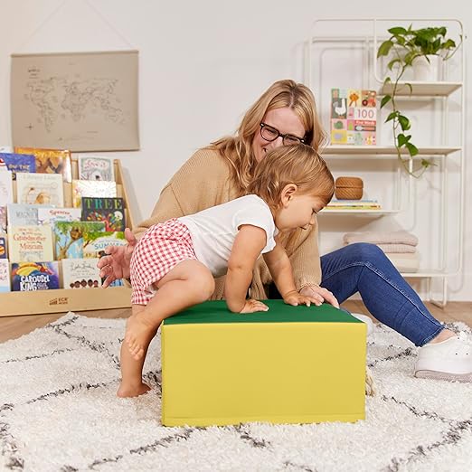 ECR4Kids SoftZone Junior Pedestal Play Block Corner Climber, Beginner Playset, Assorted