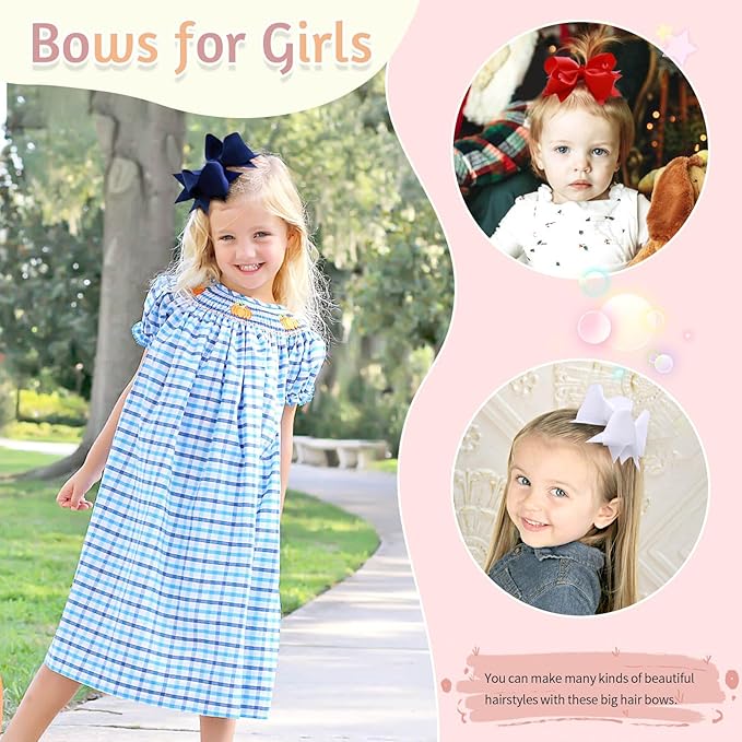 20PCS Oaoleer 4.5inch Grosgrain Ribbon Layered Bows Alligator Clips, Hair Accessories for Baby Girls, Toddlers, Kids, and Teens (Style-A)