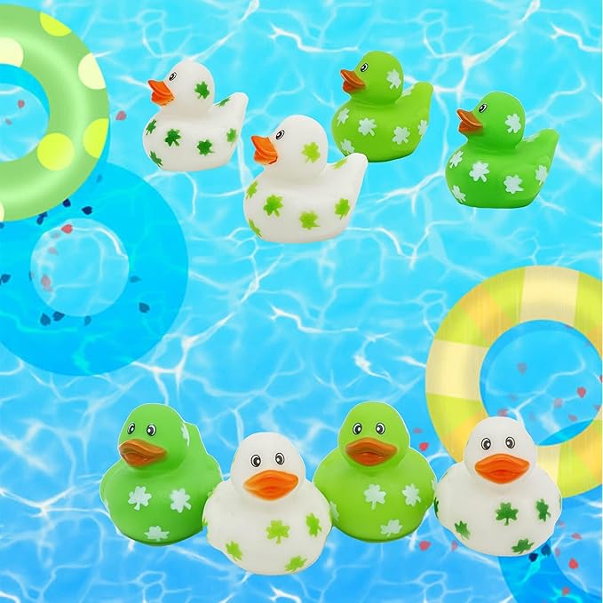 The Dreidel Company St. Patrick's Holiday Rubber Duck Toy Duckies for Kids, Bath Birthday Gifts Baby Showers Summer Beach and Pool Activity, 2" (800-Pack)
