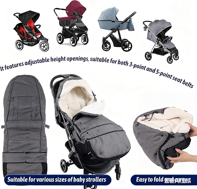 Baby Stroller Footmuff Winter - Universal, Expandable, Warm Infant/Toddler Cover, Cold-Weather Buggy Warmer, Stroller Bunting/Sleeping Bag, Waterproof Winter Cover, Stroller Accessories